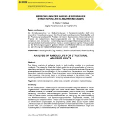 ANALYSIS OF FATIGUE LIFE FOR STRUCTURAL ADHESIVE JOINTS